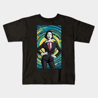 Banker woman pop art Kids T-Shirt